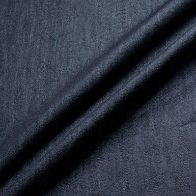 Midnight Blue Unwashed Stretch Cotton Denim