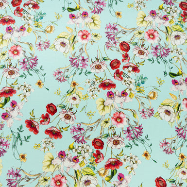 Pretty Multi Floral Printed Double Silk Crêpe