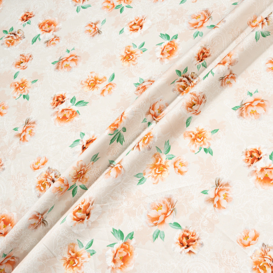 Orange Rose Printed Pure Luxury Cotton