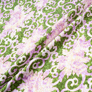 Purple & Green Floral Vision Printed Luxury Cotton