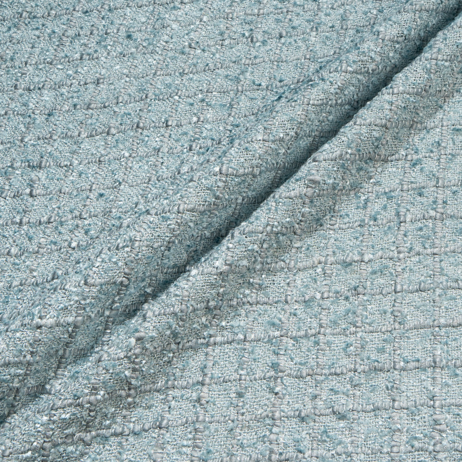 Duck Egg Blue Woven Microfibre Bouclé