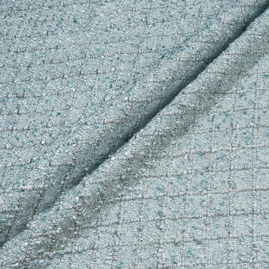 Duck Egg Blue Woven Microfibre Bouclé