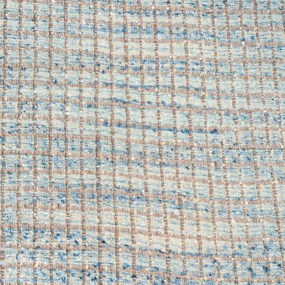 Putty, Blue & Vanilla Woven Microfibre Bouclé