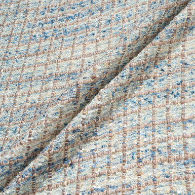 Putty, Blue & Vanilla Woven Microfibre Bouclé