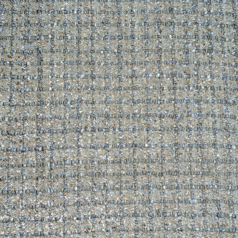 Stone, Grey  & Soft Blue Woven Microfibre Bouclé