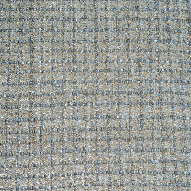 Stone, Grey  & Soft Blue Woven Microfibre Bouclé