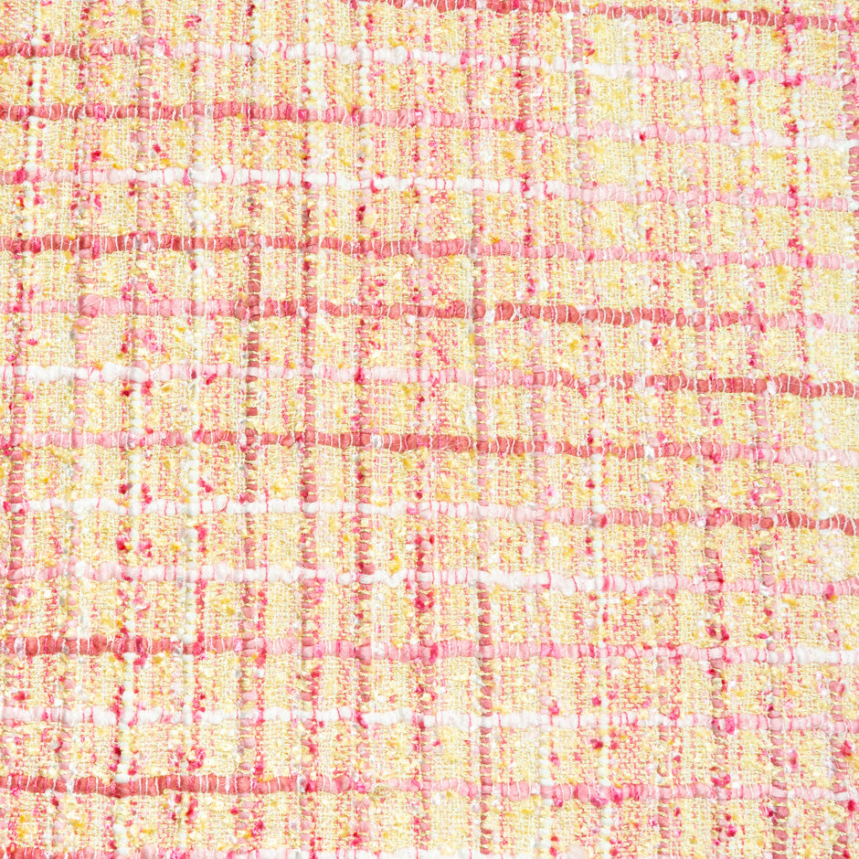 Yellow & Pink Woven Microfibre Bouclé