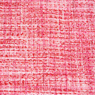 Red, Pink & White Woven Microfibre Bouclé