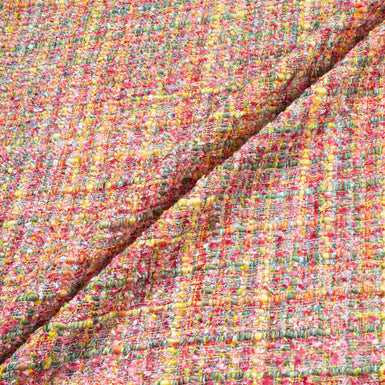 Red, Yellow & Green Woven Microfibre Bouclé