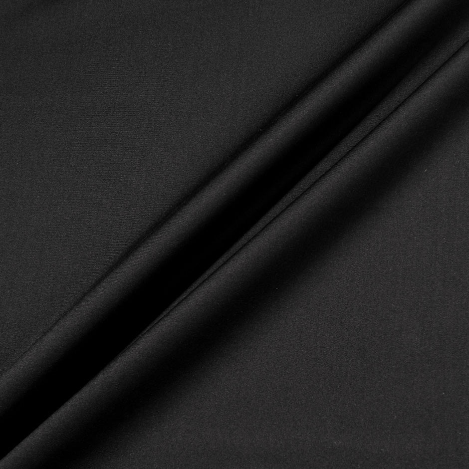 Plain Jet Black Luxury Stretch Suiting Cotton