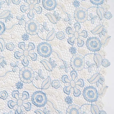 Baby Blue & Ivory Floral Guipure Lace