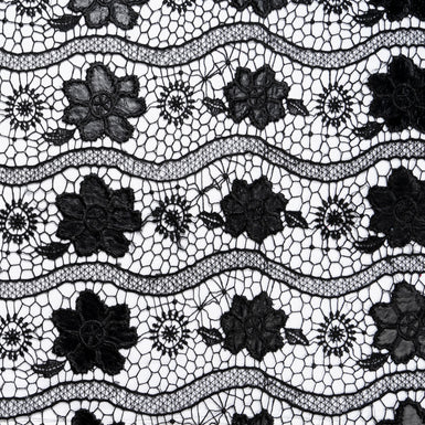 Black PVC Floral Guipure Lace