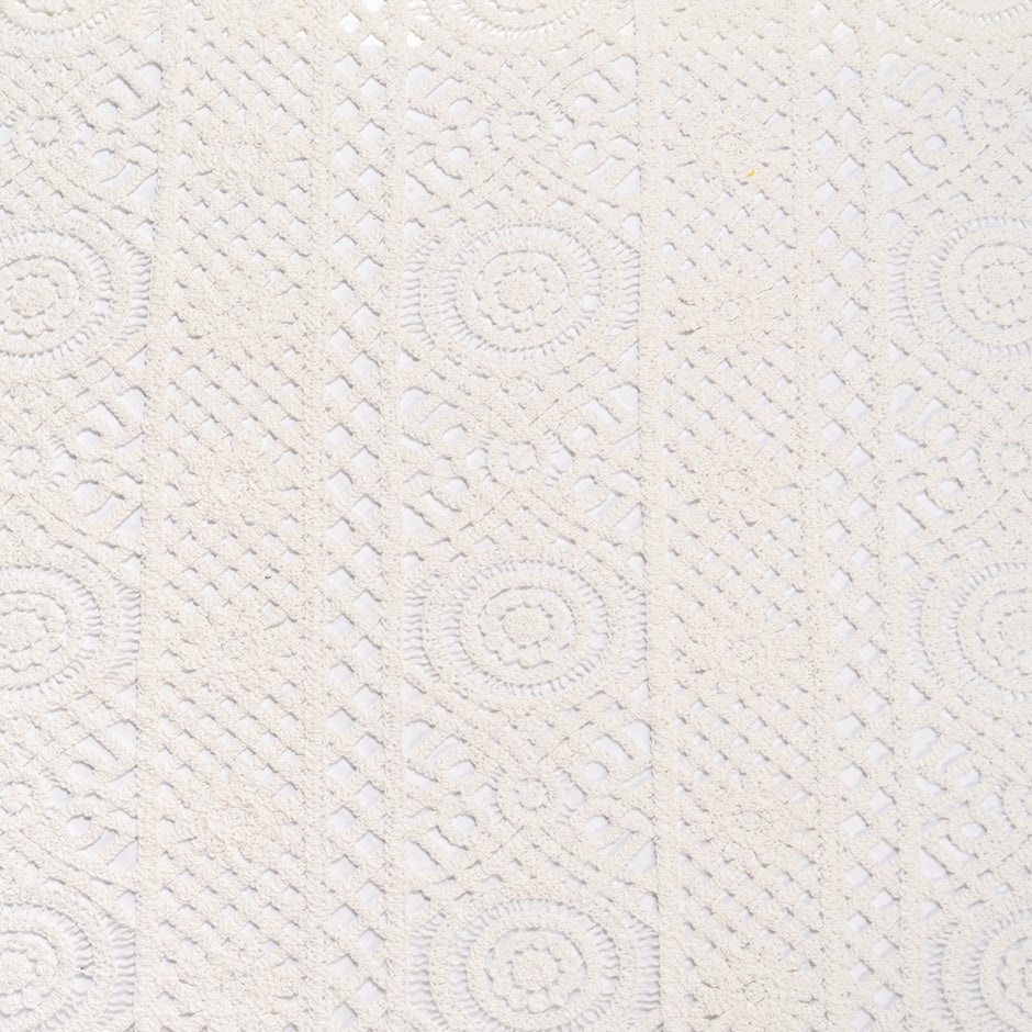 Ivory Geometric Cotton Blend Guipure Lace