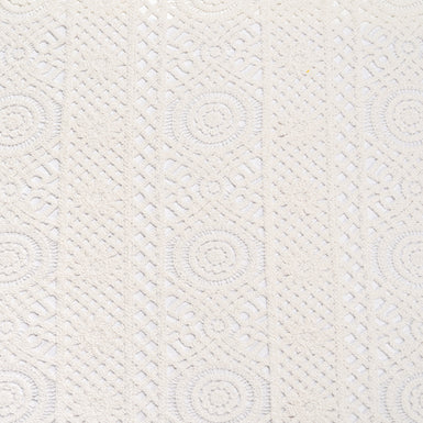 Ivory Geometric Cotton Blend Guipure Lace