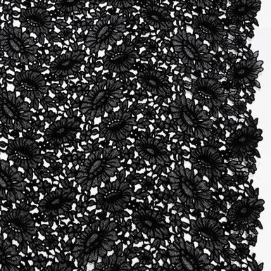 Black Busy Floral Guipure Lace