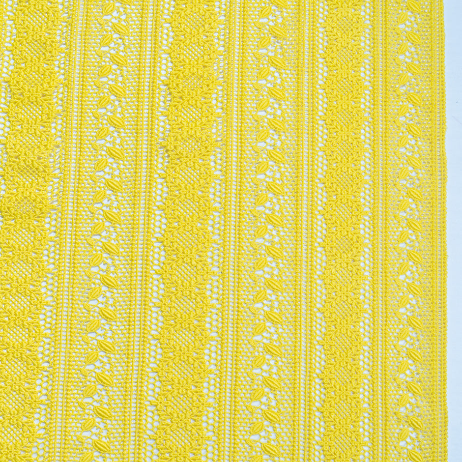 Canary Yellow Geometric Guipure Lace