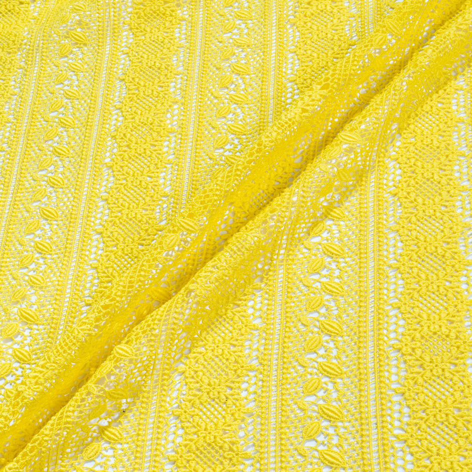 Canary Yellow Geometric Guipure Lace