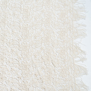 Ivory Fringed Corded Guipure Lace