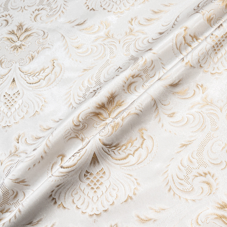 Soft Beige & Gold Floral Jacquard Brocade