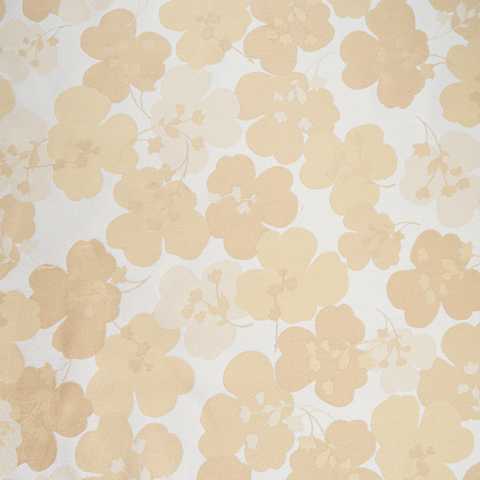 Shaded Beige Floral Silk Blend Brocade