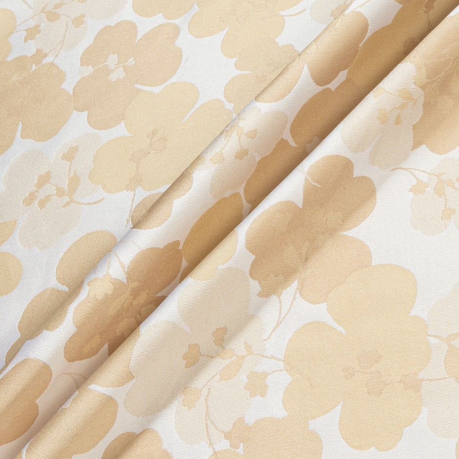 Shaded Beige Floral Silk Blend Brocade