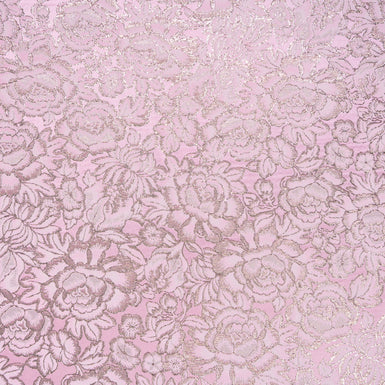 Gold Floral Jacquard Rich Pink Brocade