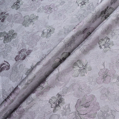 Pale Lavender Floral Metallic Brocade