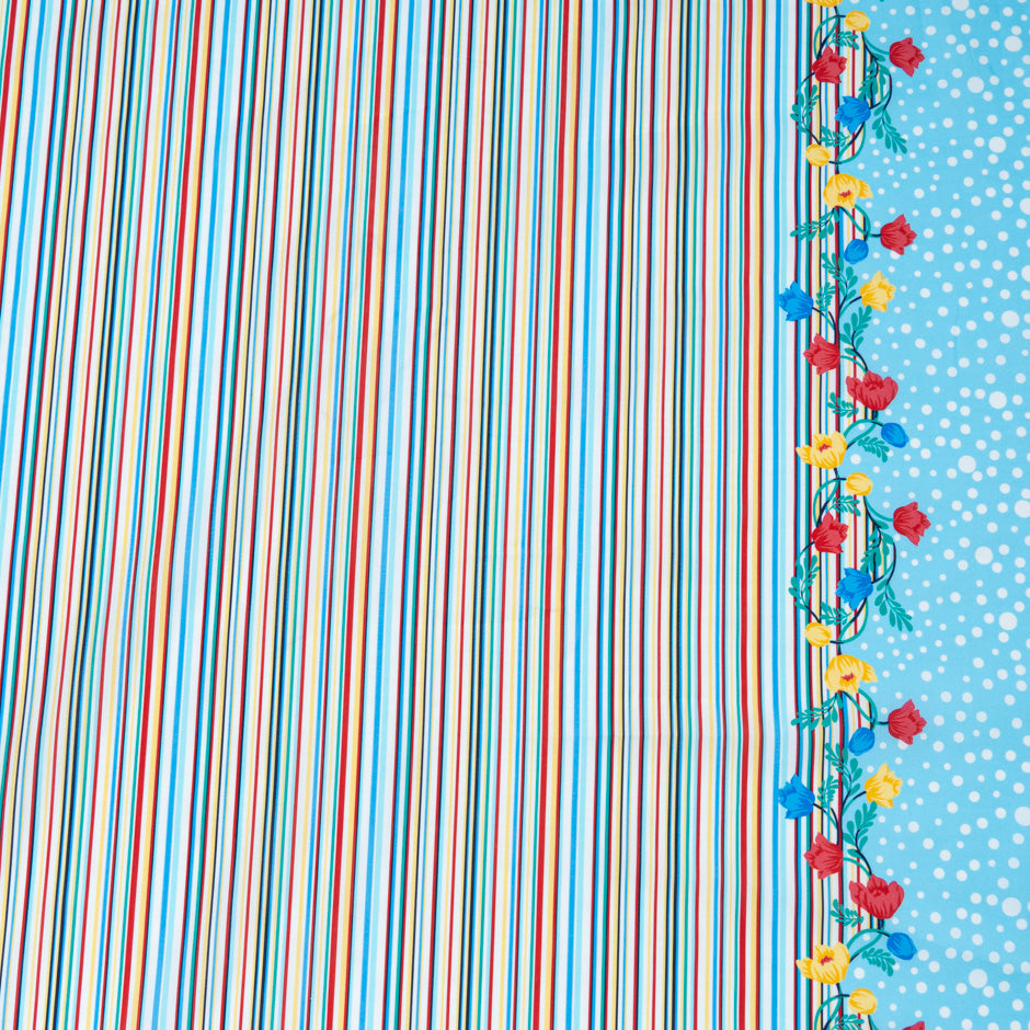 Multi-Coloured Striped Pure Cotton