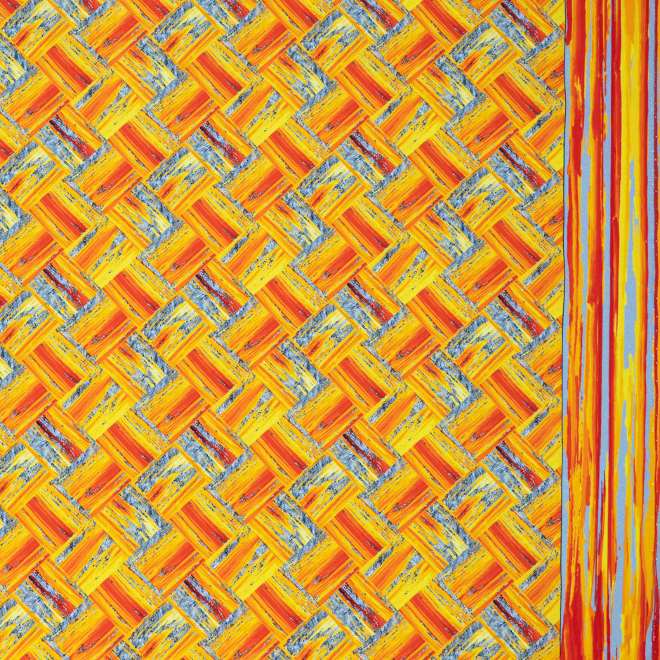 Orange & Red 'Woven' Printed Superfine Cotton