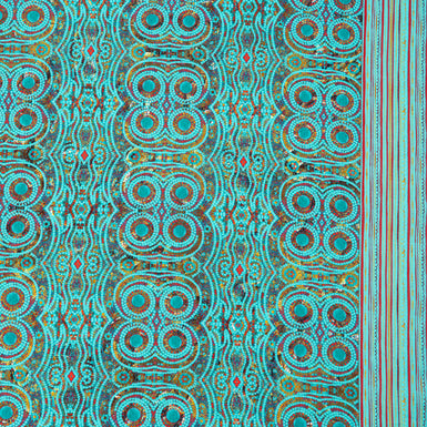 Turquoise & Multi Mosaic Printed Superfine Cotton