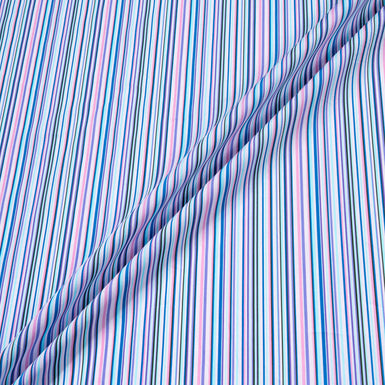 Blue & Pink Striped Pure Cotton