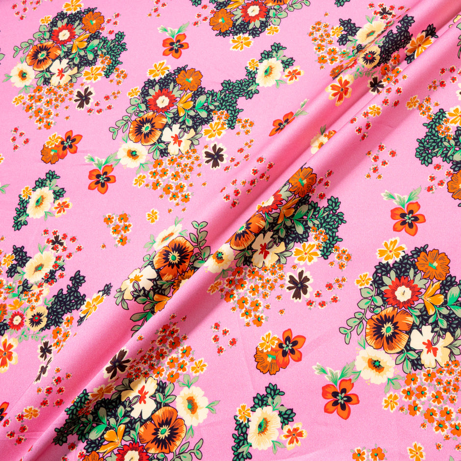 Bouquet Printed Candy Pink Pure Cotton