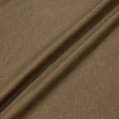 Chocolate Brown Plain Italian Pure Linen