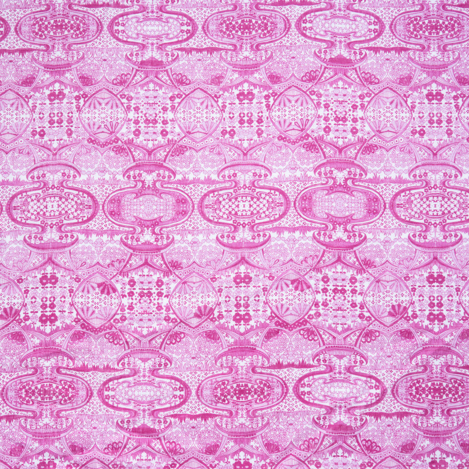 Pink Mirror Geometric Printed Pure Linen