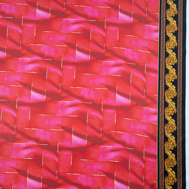 Red & Pink Printed Pure Silk Twill