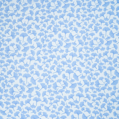 Blue Ginkgo Printed Pure Silk Georgette