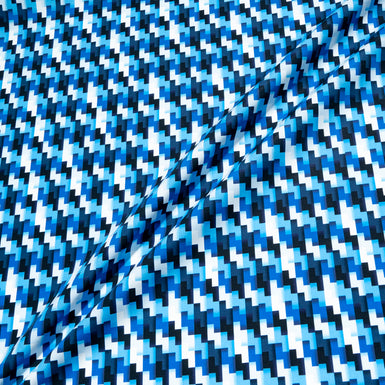 Blue & Black Geometric Printed Luxury Cotton