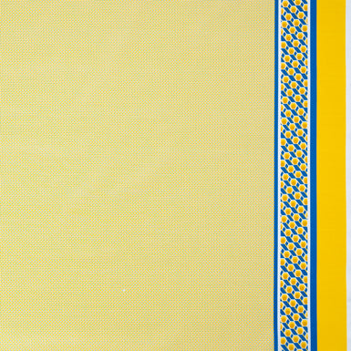 Lemon Spot Blue Dash Printed Pure Cotton