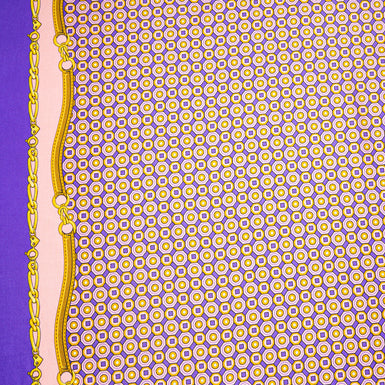 Pink, Purple & Orange Geometric Printed Silk Twill