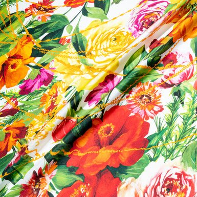 Bold Floral Printed Pure Silk Twill