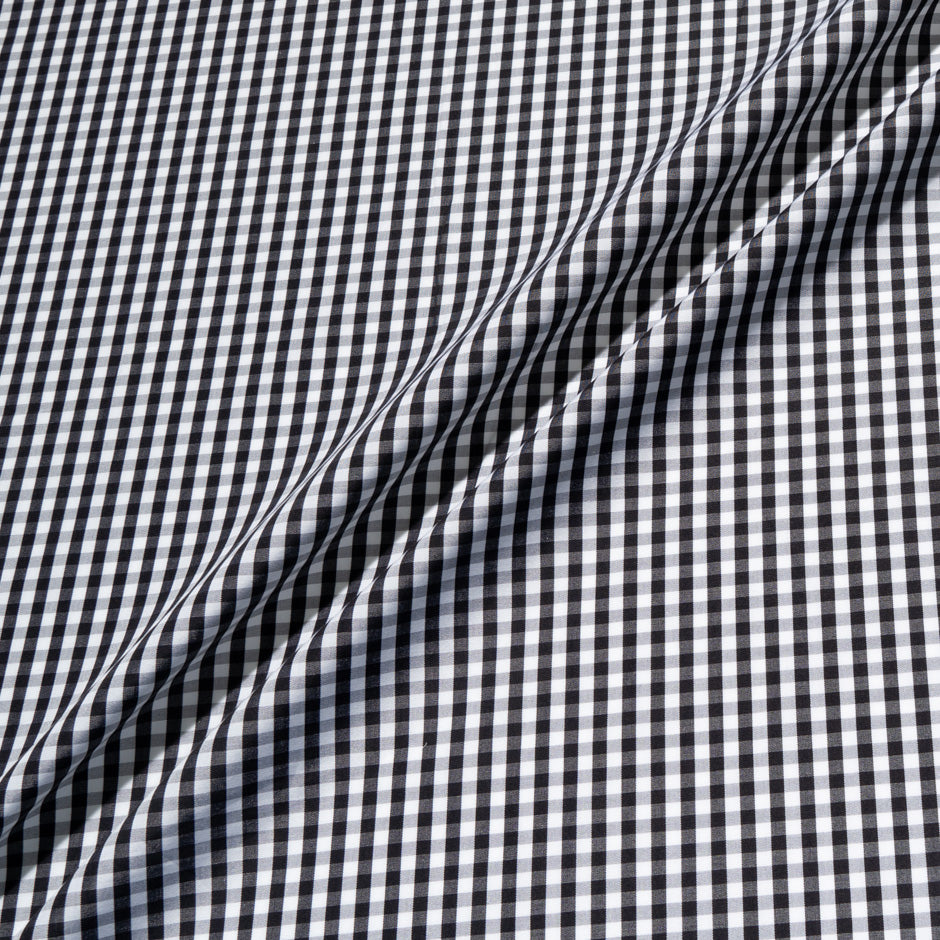 Black & White Gingham Check Shirting Cotton