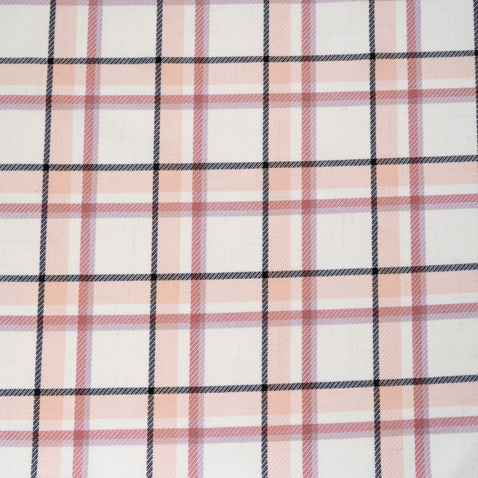 Dusty Pink & Black Checkered Ivory Pure Wool