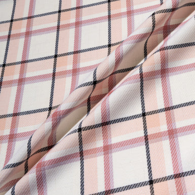 Dusty Pink & Black Checkered Ivory Pure Wool