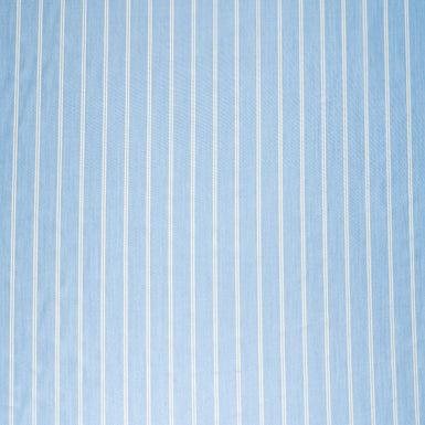 Double Ivory Striped Blue Superfine Silk Blend Shirting