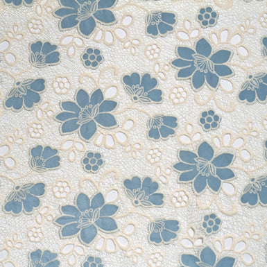 Eau de Nil Floral Embroidered Microfibre