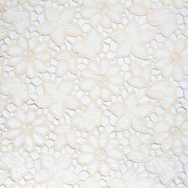 Ivory & Cream Floral Embroidered Microfibre