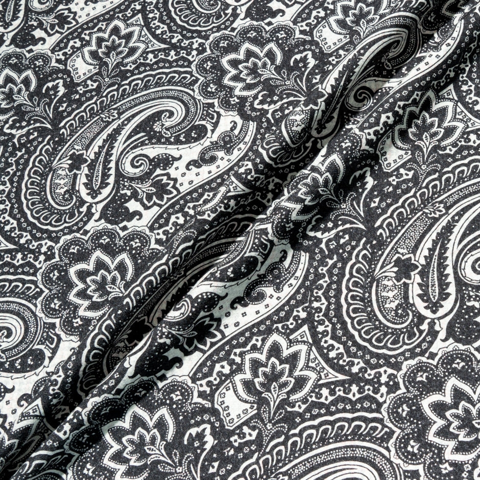 Paisley & Checkered Printed Double Sided Pure Wool