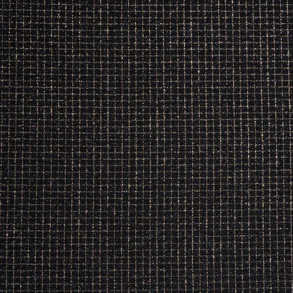 Gold Metallic Checkered Black Pure Wool