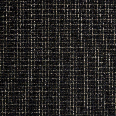 Gold Metallic Checkered Black Pure Wool