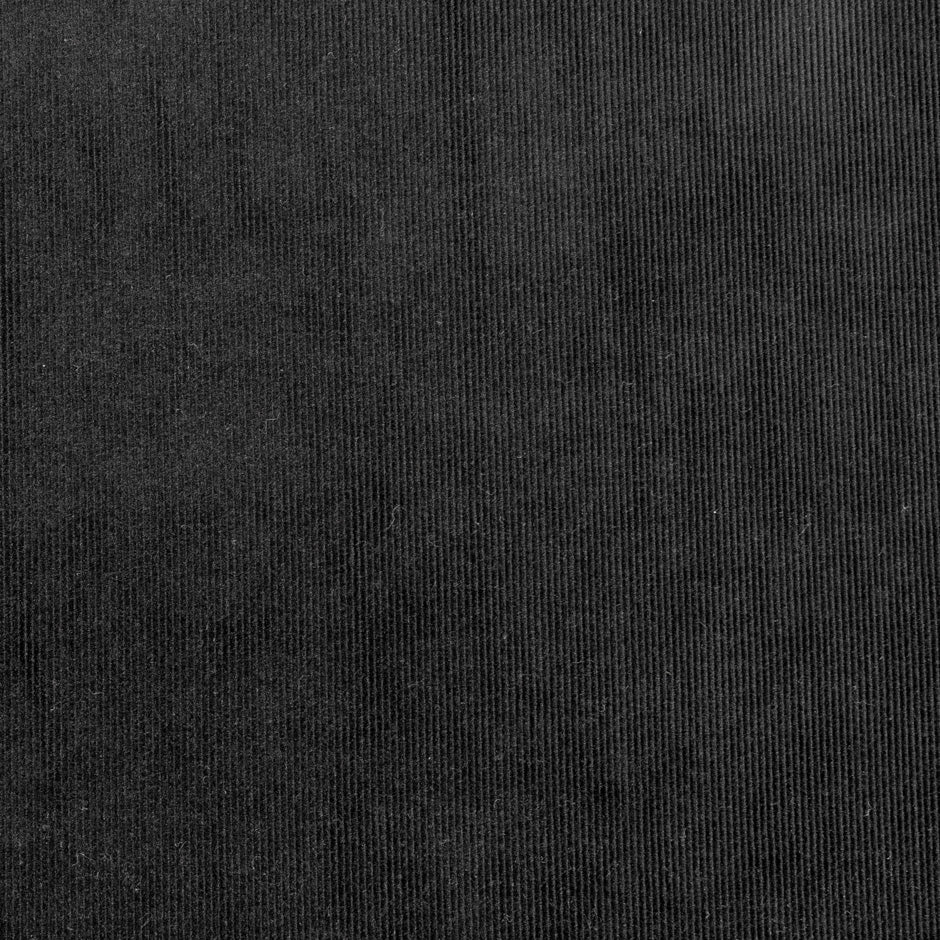 Black Thin Ribbed Stretch Cotton Corduroy